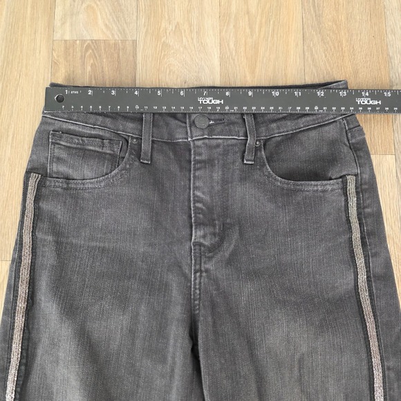 Levi's 721 High‎ Rise Skinny Jeans Womens Black Sparkle Side Stripe Size 27 - Picture 8 of 11